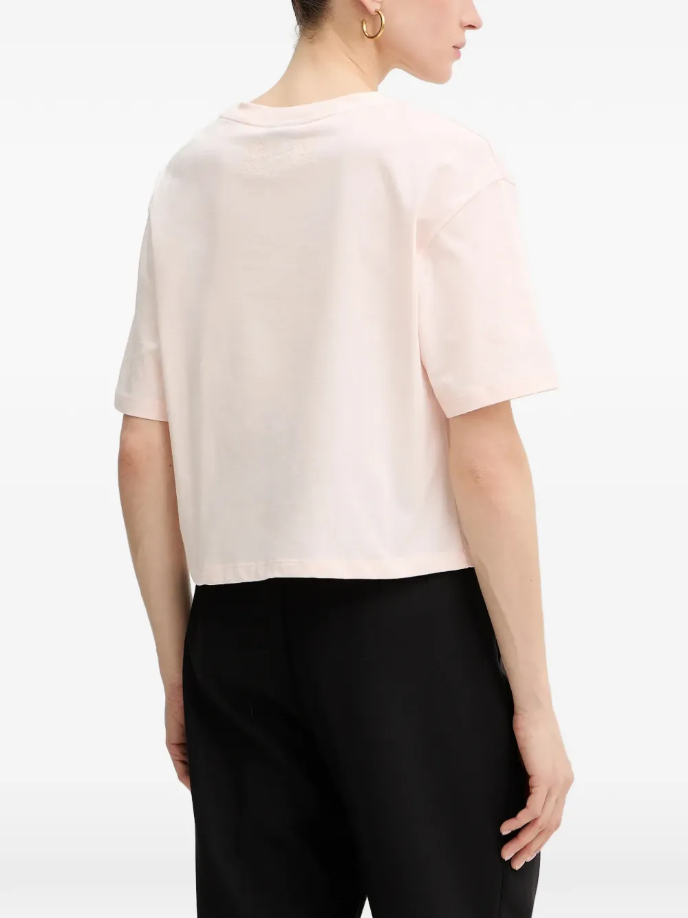 Armani Exchange T-shirt met geborduurd logo Roze