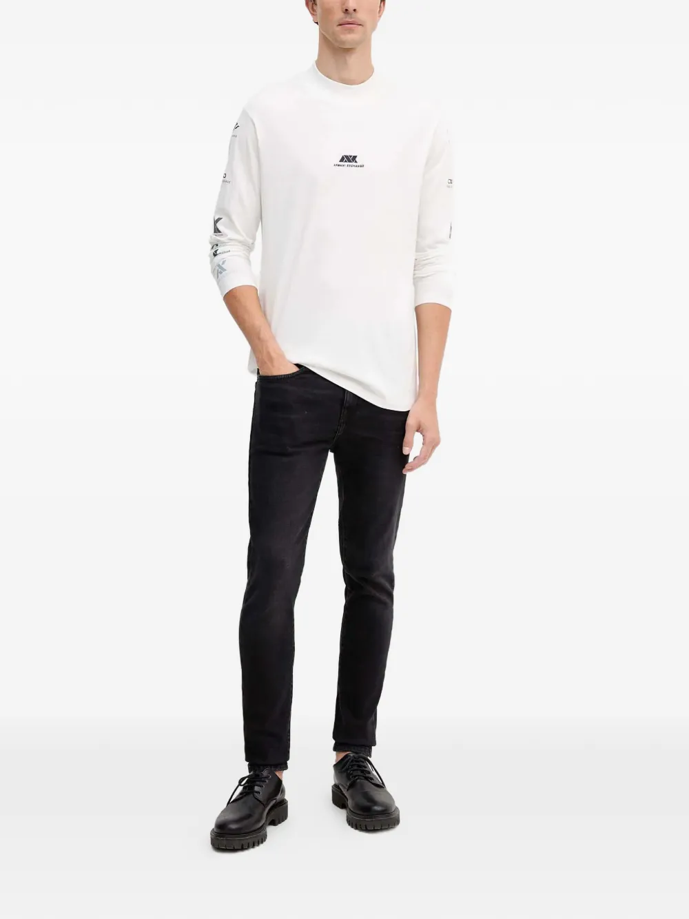 Armani Exchange T-shirt met logoprint Wit