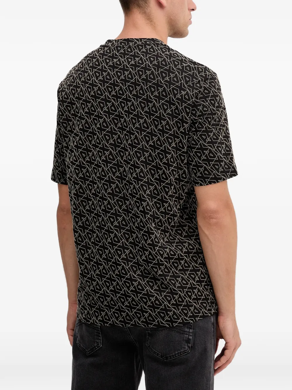Armani Exchange T-shirt met geometrische print Zwart