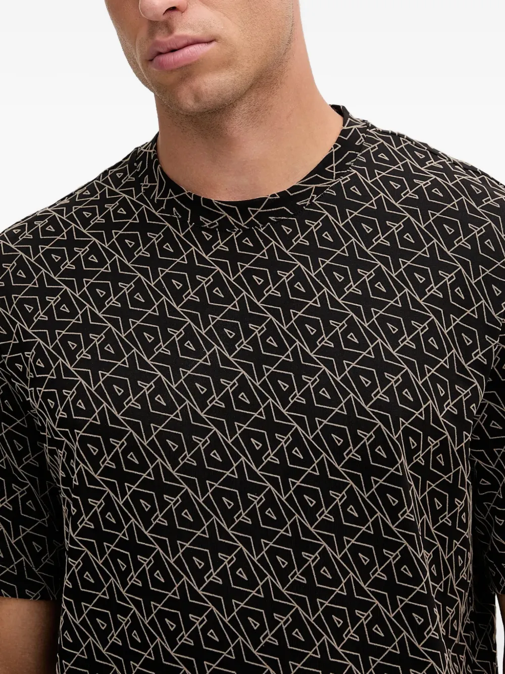 Armani Exchange T-shirt met geometrische print Zwart