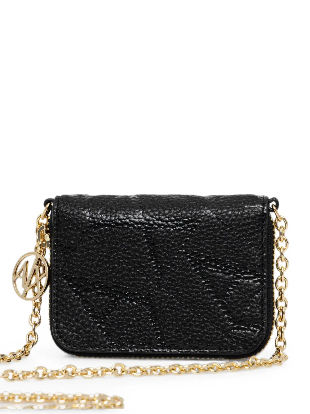 Armani Exchange logo-plaque chain-strap wallet - Nero