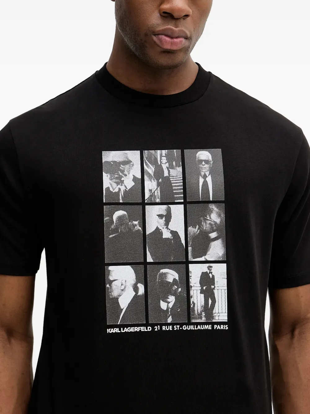 Karl Lagerfeld T-shirt met portretprint Zwart