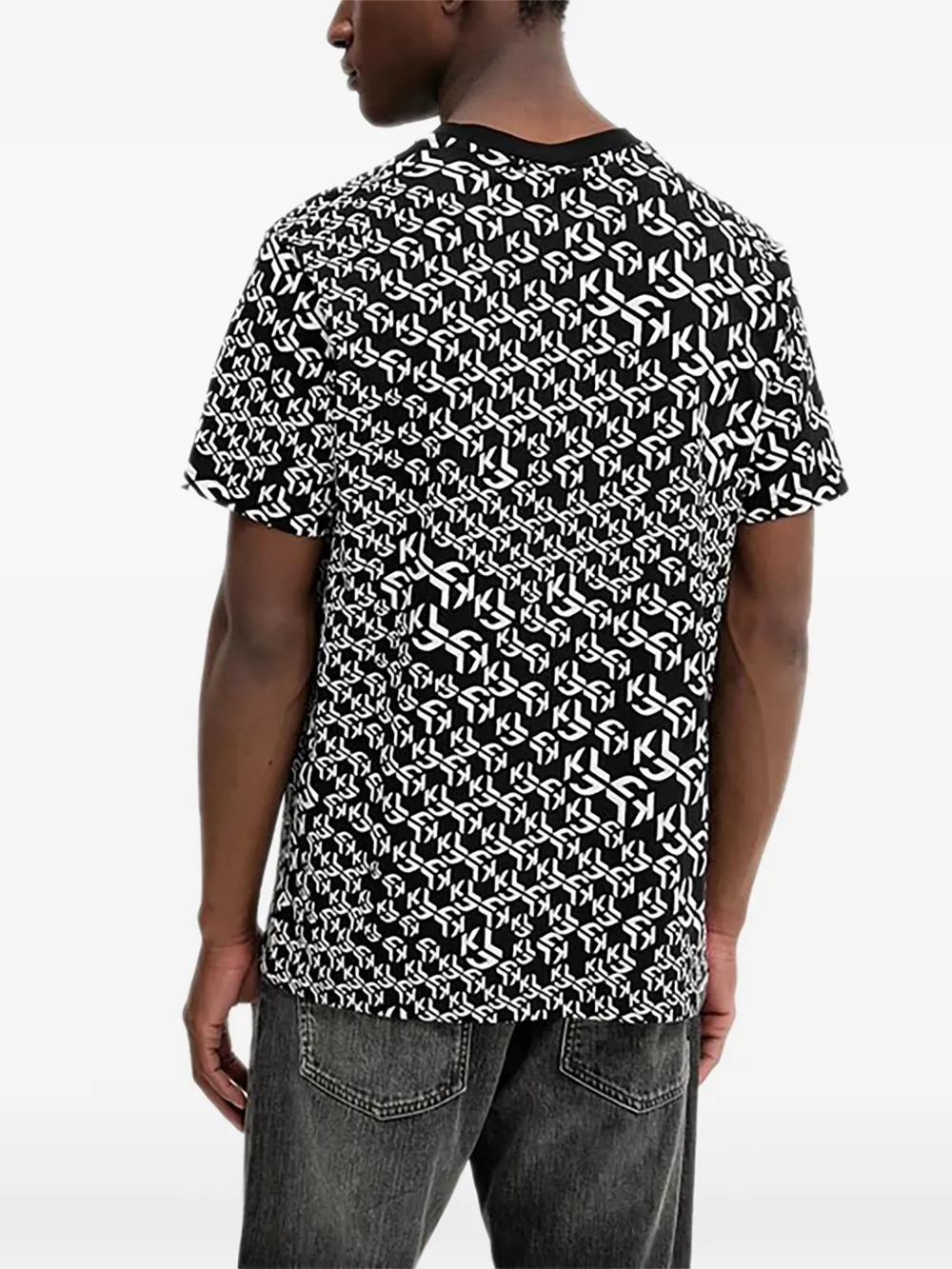 Karl Lagerfeld Jeans T-shirt met patroon Zwart