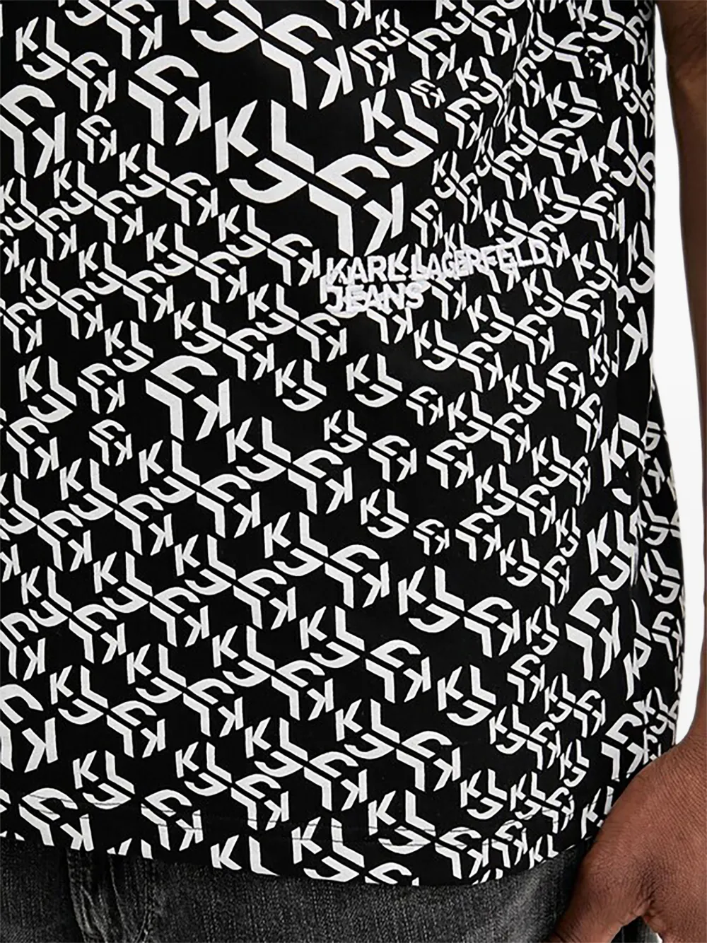 Karl Lagerfeld Jeans T-shirt met patroon Zwart