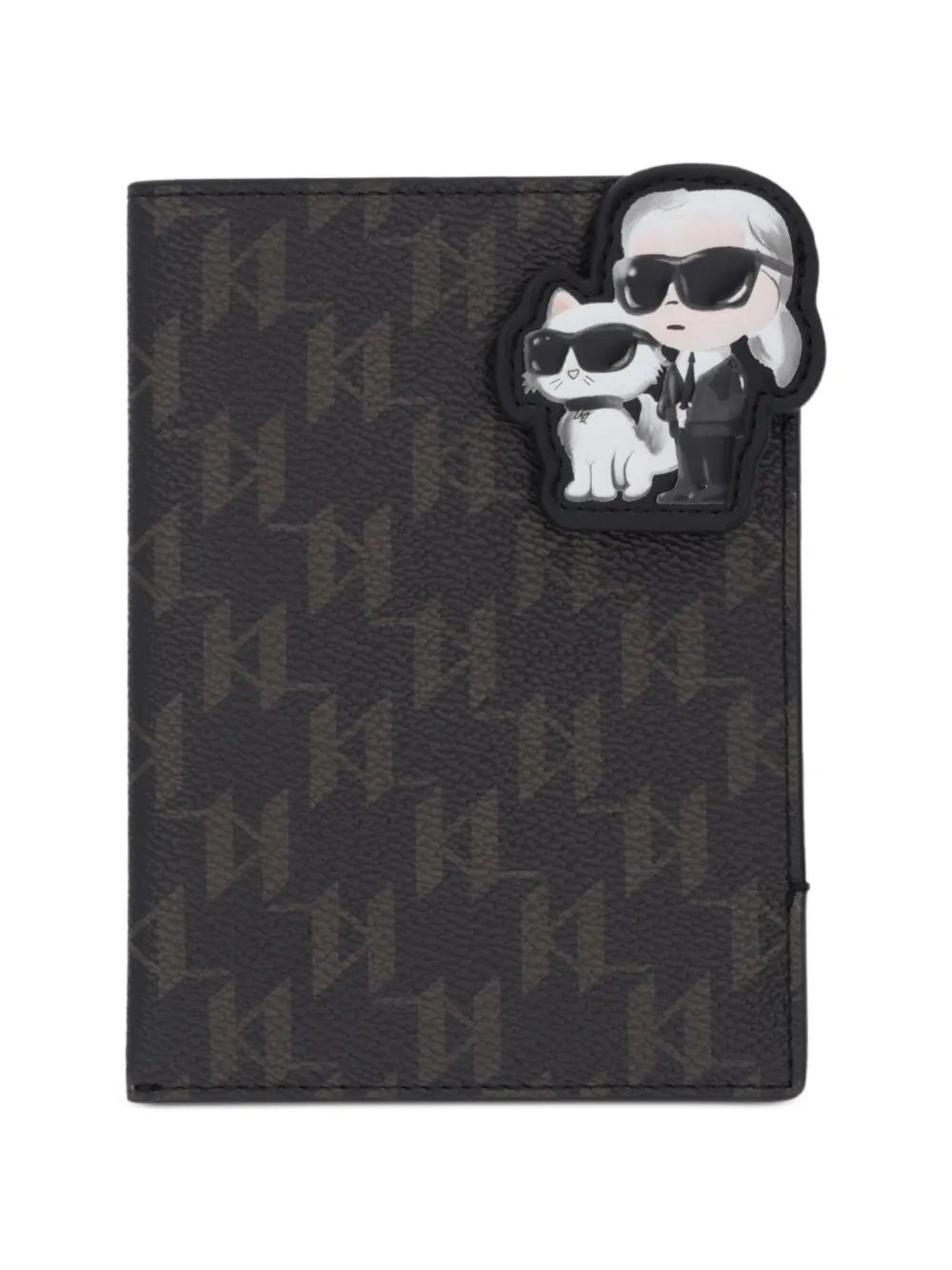 Karl Lagerfeld Ikon Monogram passport holder - Braun