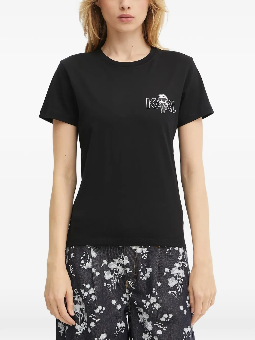 Karl Lagerfeld logo-print T-shirt - Schwarz