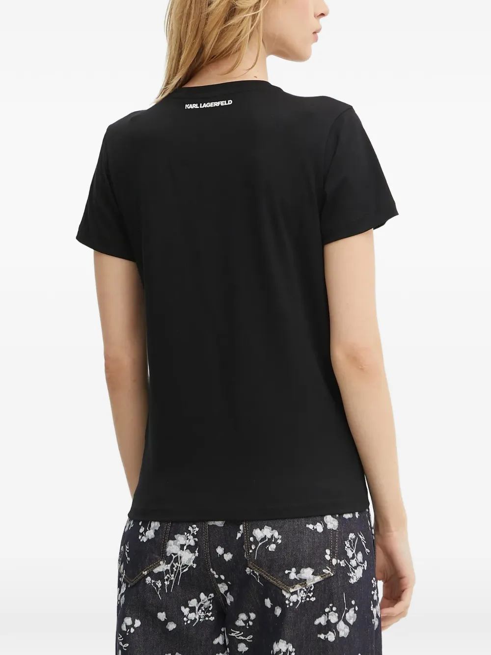 Karl Lagerfeld T-shirt met logoprint Zwart