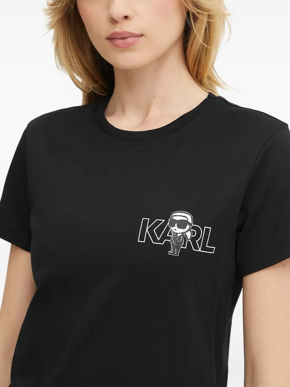 Karl Lagerfeld T-shirt met logoprint Zwart