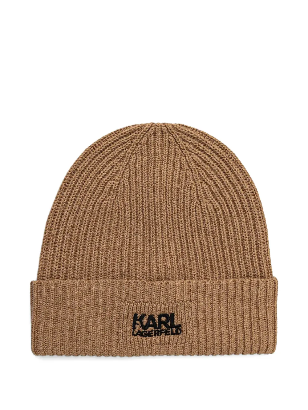 Karl Lagerfeld logo-embroidered ribbed-knit beanie hat - Toni neutri