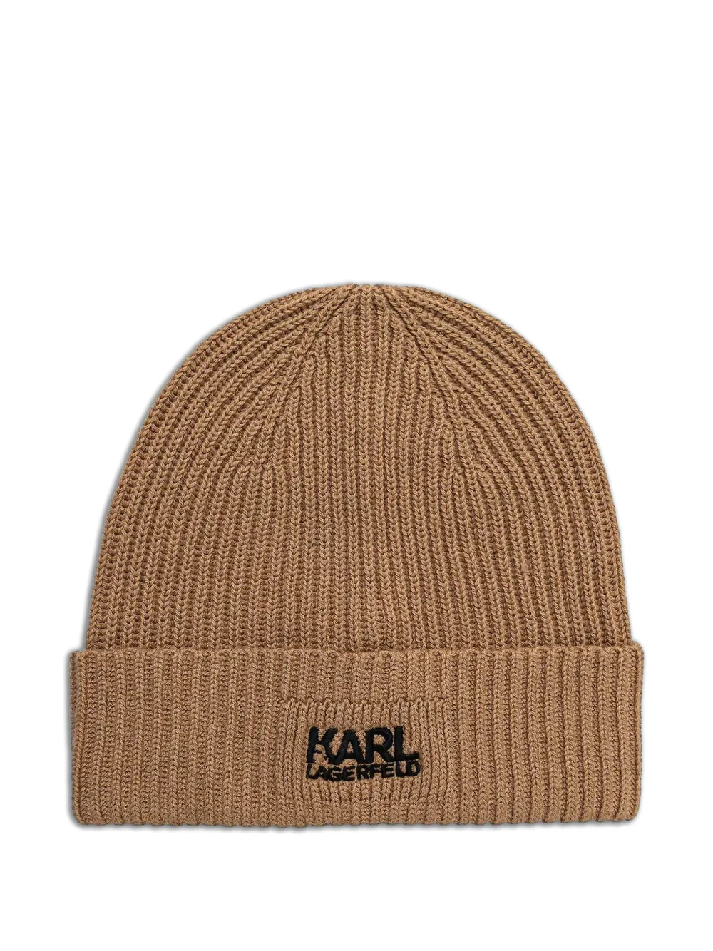 Karl Lagerfeld logo-embroidered ribbed-knit beanie hat - Toni neutri