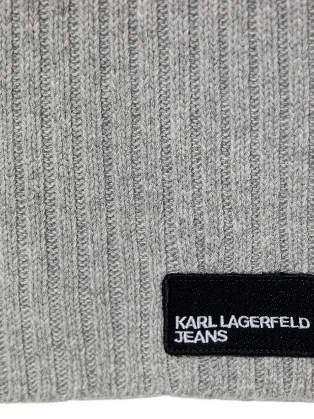 Karl Lagerfeld Jeans Ribgebreide sjaal met logopatch Grijs