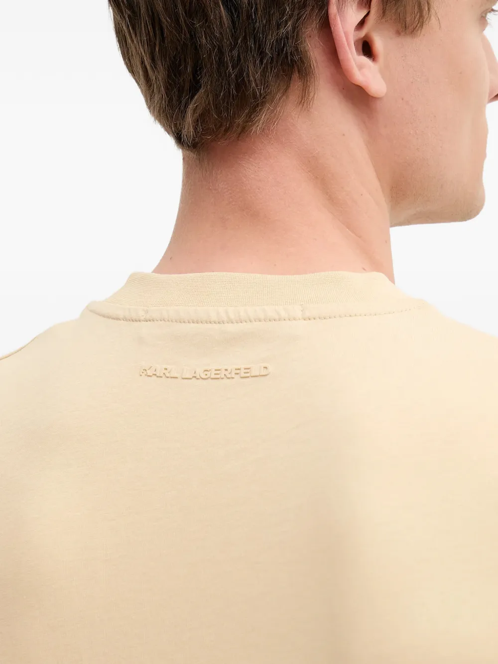 Karl Lagerfeld logo-detail cotton T-shirt Beige