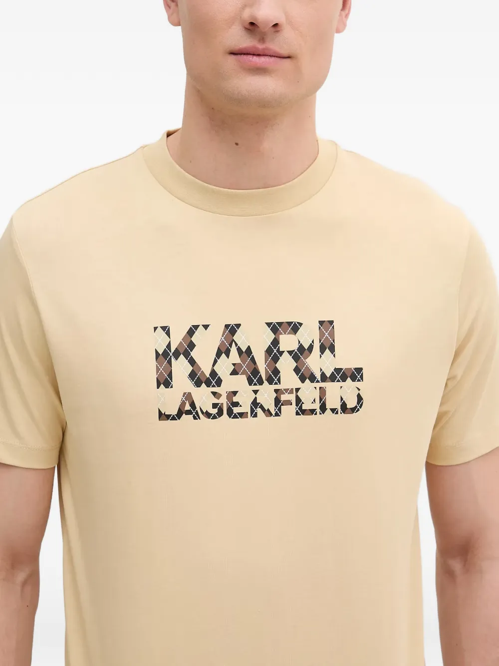 Karl Lagerfeld logo-detail cotton T-shirt Beige
