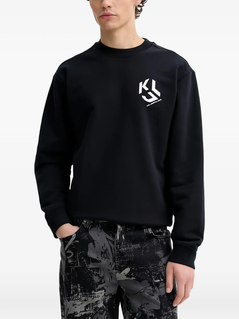 Karl Lagerfeld Jeans Logo Sweatshirt In Black