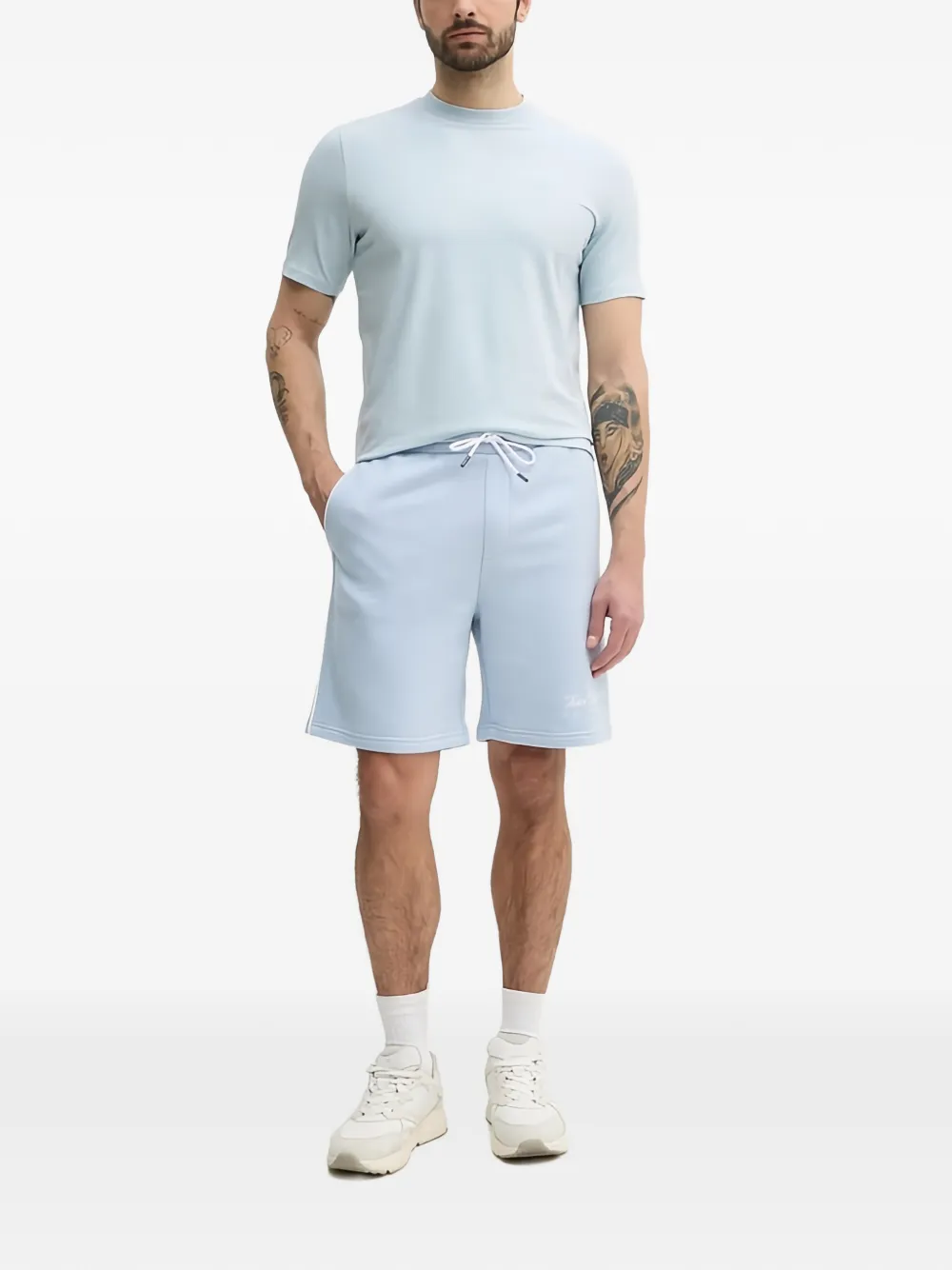 Karl Lagerfeld T-shirt met geborduurd logo Blauw