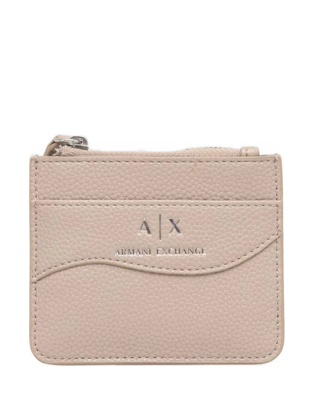 Armani Exchange logo-plaque pebbled-effect cardholder - Toni neutri