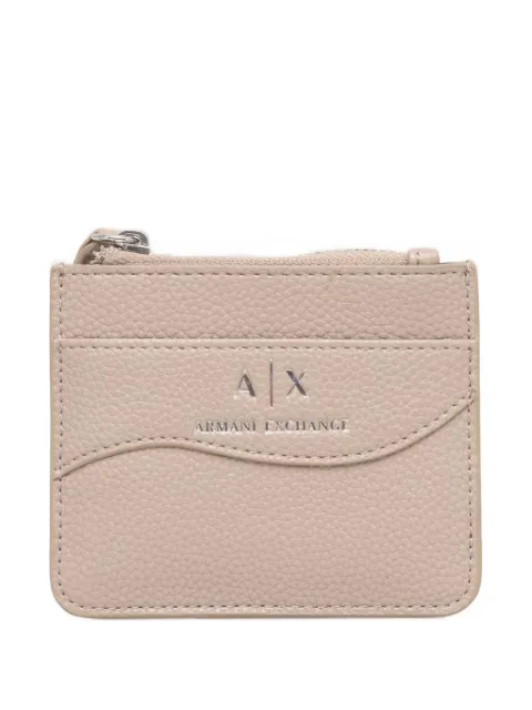 Armani Exchange logo-plaque pebbled-effect cardholder