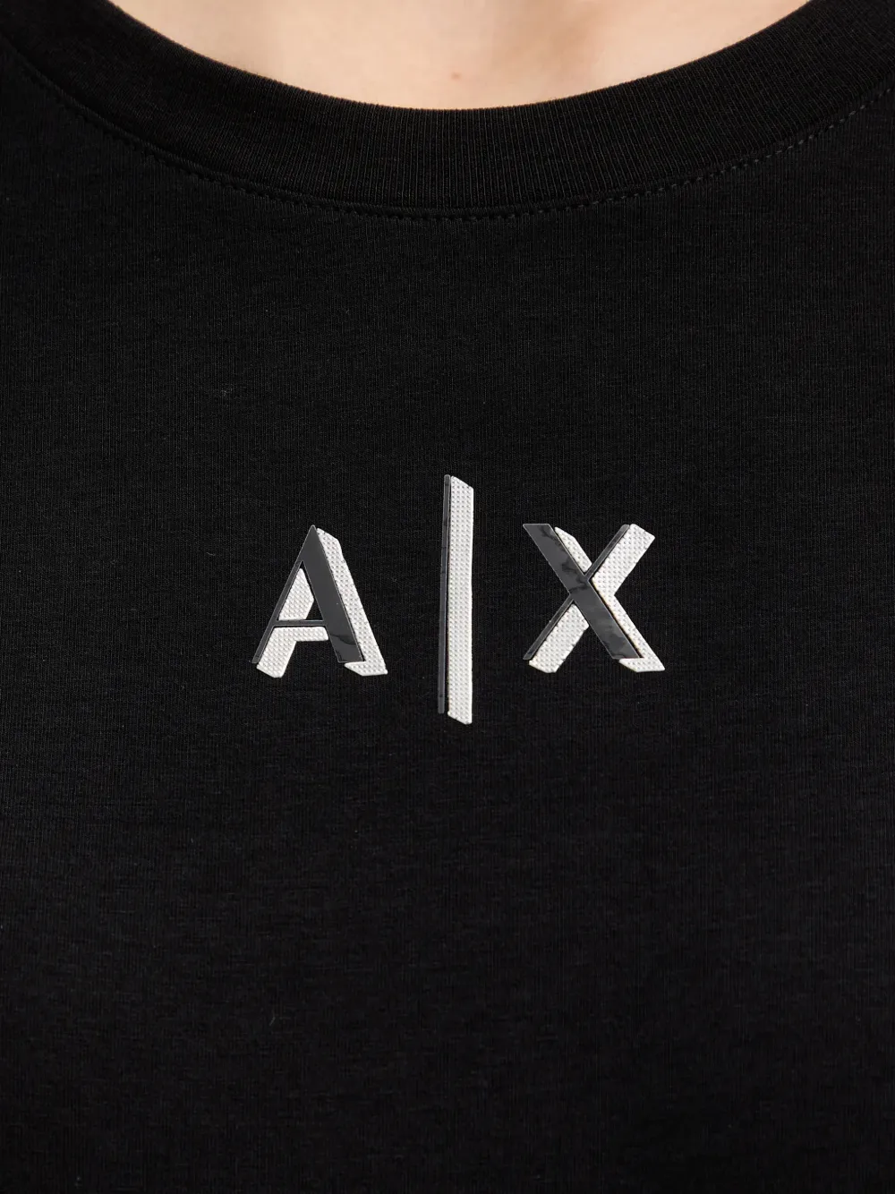 Armani Exchange logo T-shirt Zwart