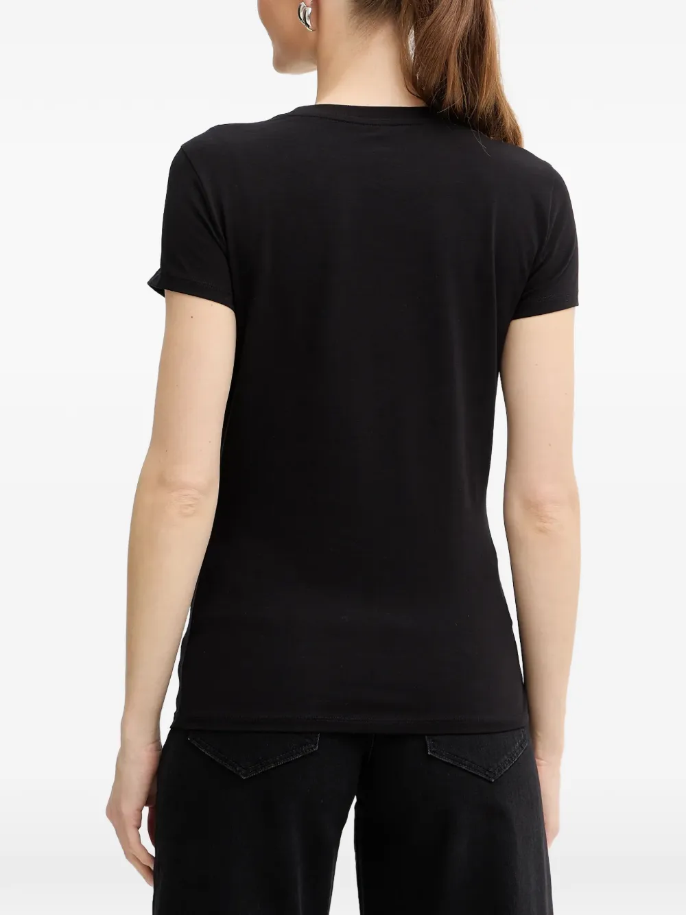 Armani Exchange logo T-shirt Zwart