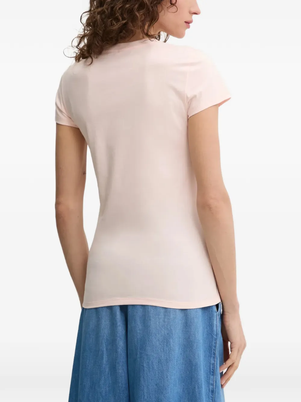 Armani Exchange T-shirt met pailletten en grafische print Roze