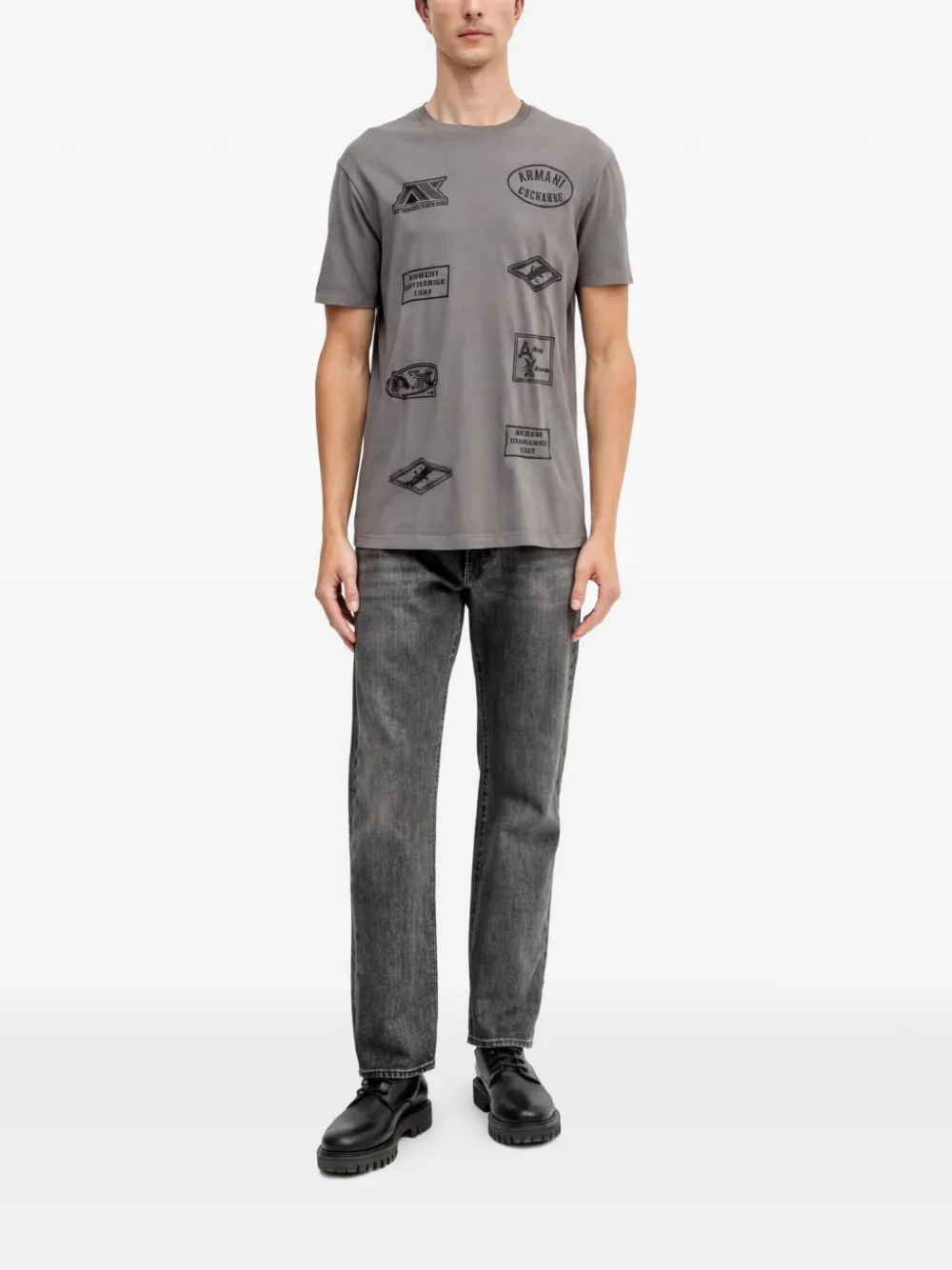 Armani Exchange graphic T-shirt Grijs