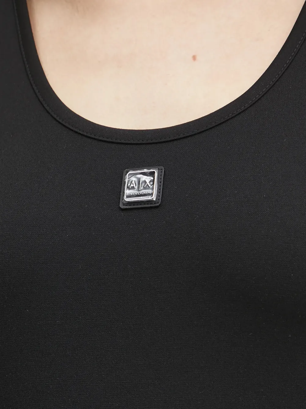 Armani Exchange Tanktop met logoplakkaat Zwart