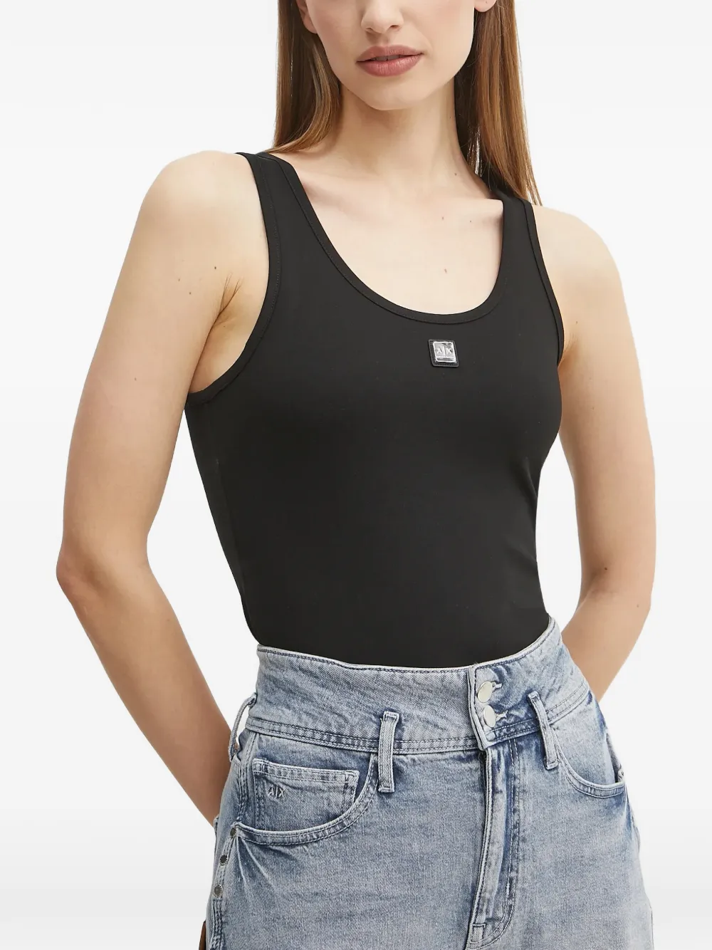 Armani Exchange Canotta in cotone - Nero