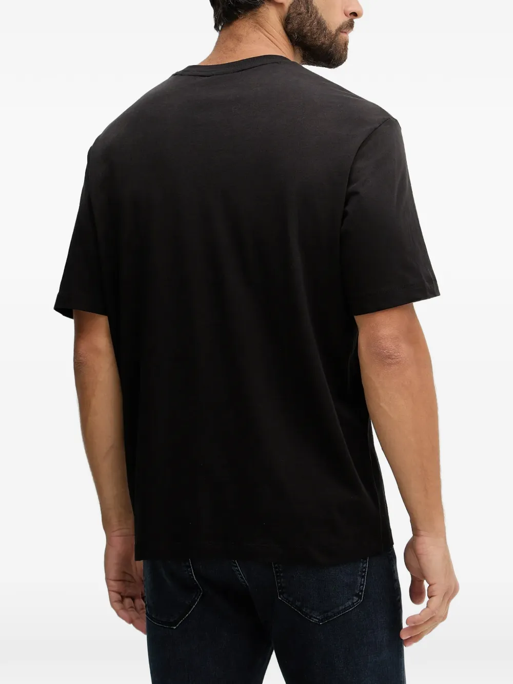 Armani Exchange T-shirt met geborduurd logo Zwart