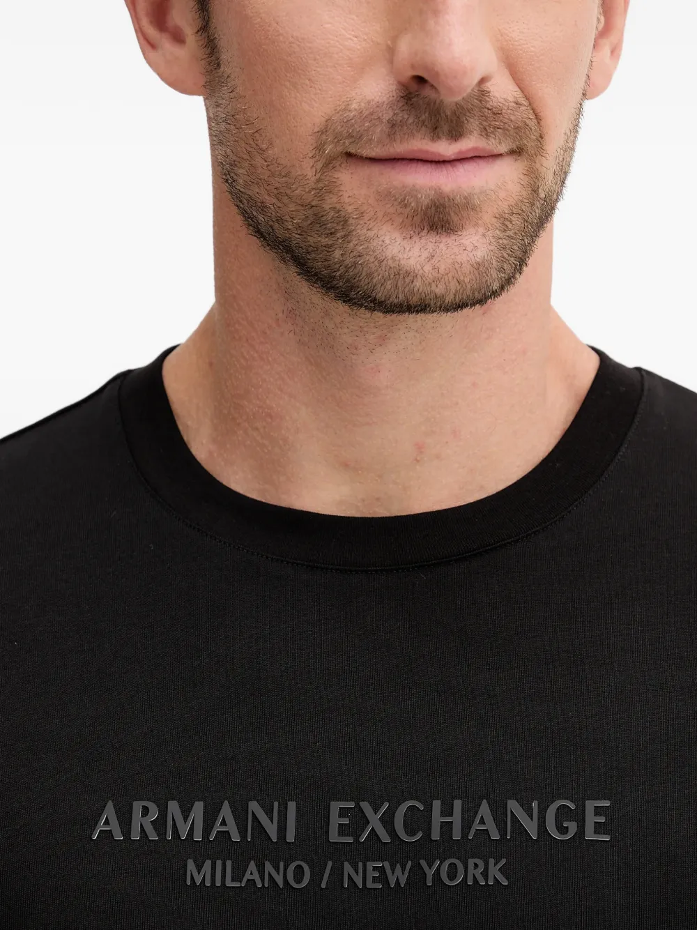 Armani Exchange T-shirt met logoprint Zwart