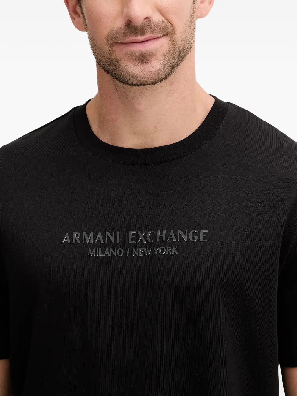 Armani Exchange T-shirt met logoprint Zwart