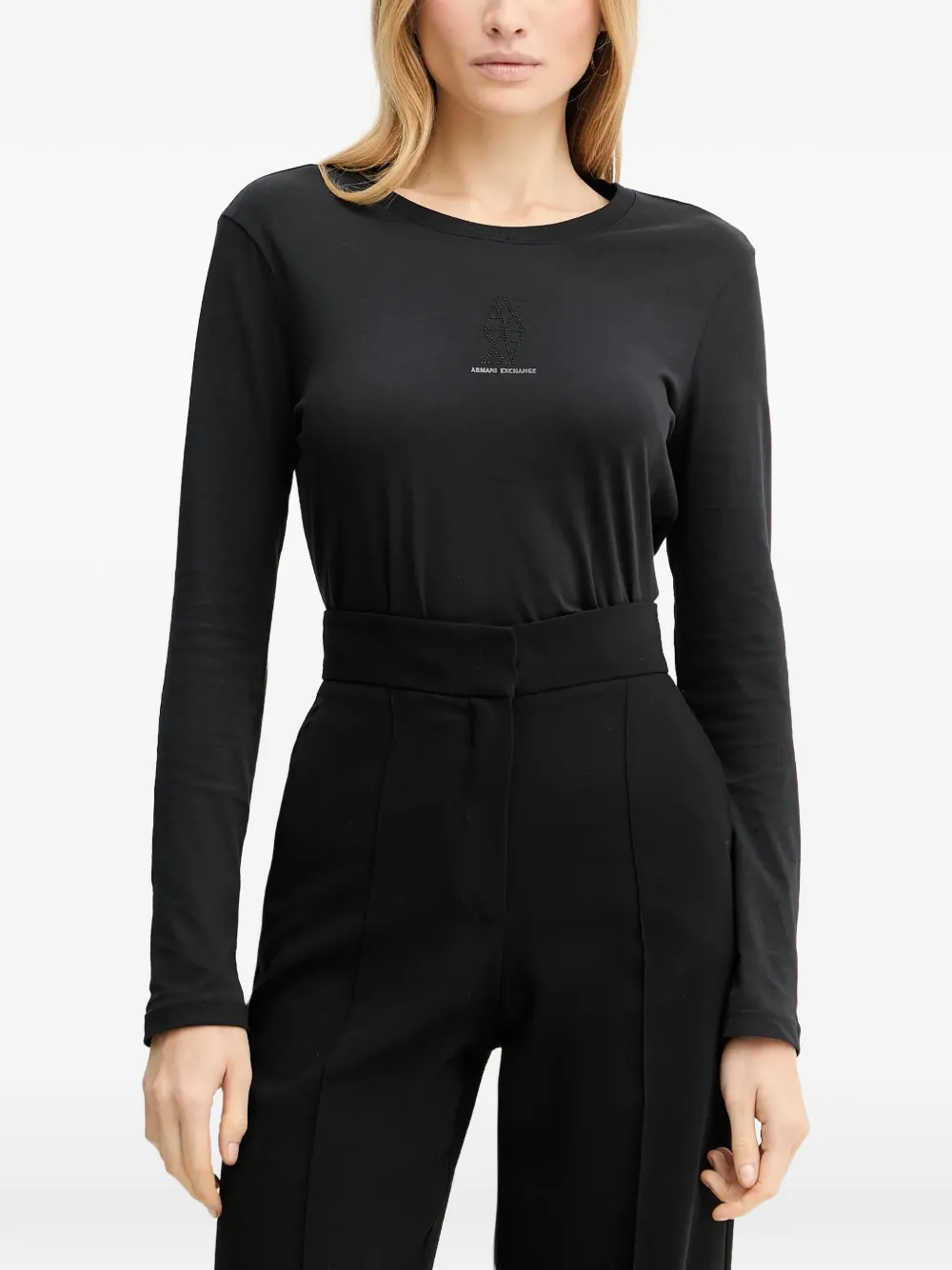 Armani Exchange logo long-sleeve top - Nero