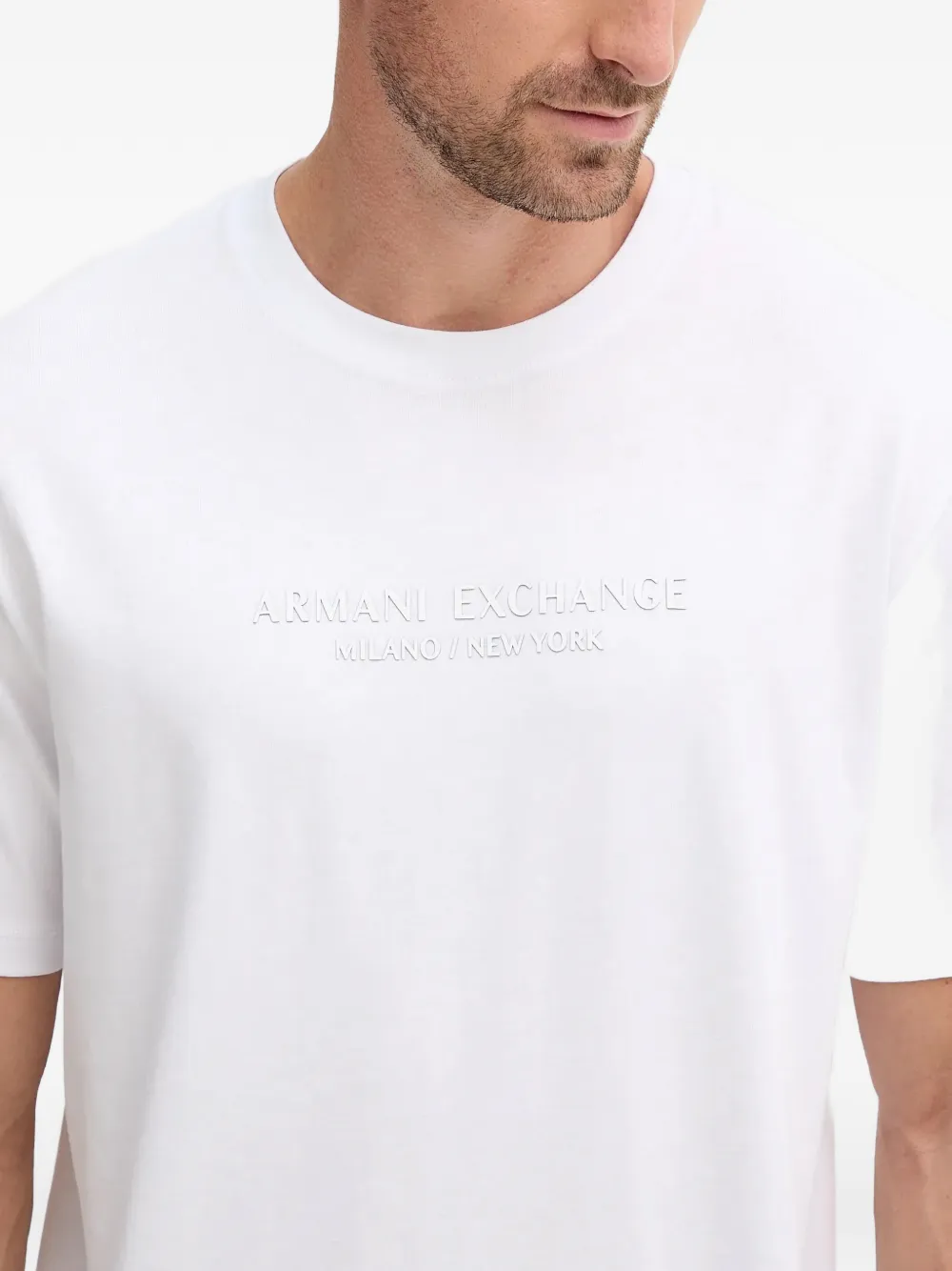 Armani Exchange T-shirt met logo-reliëf Wit