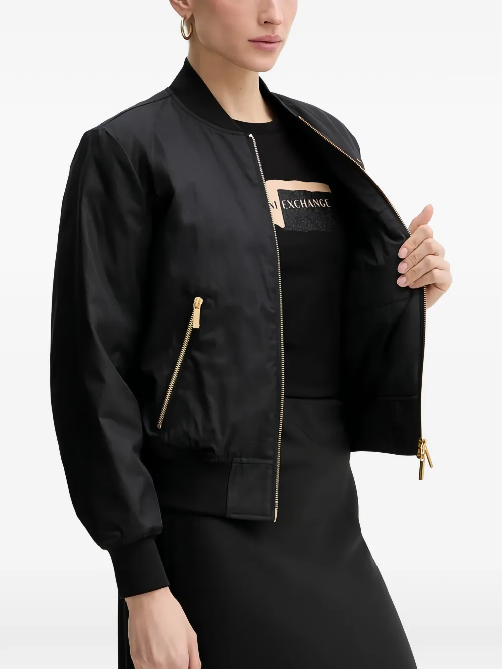 Armani Exchange T-shirt met logoprint Zwart