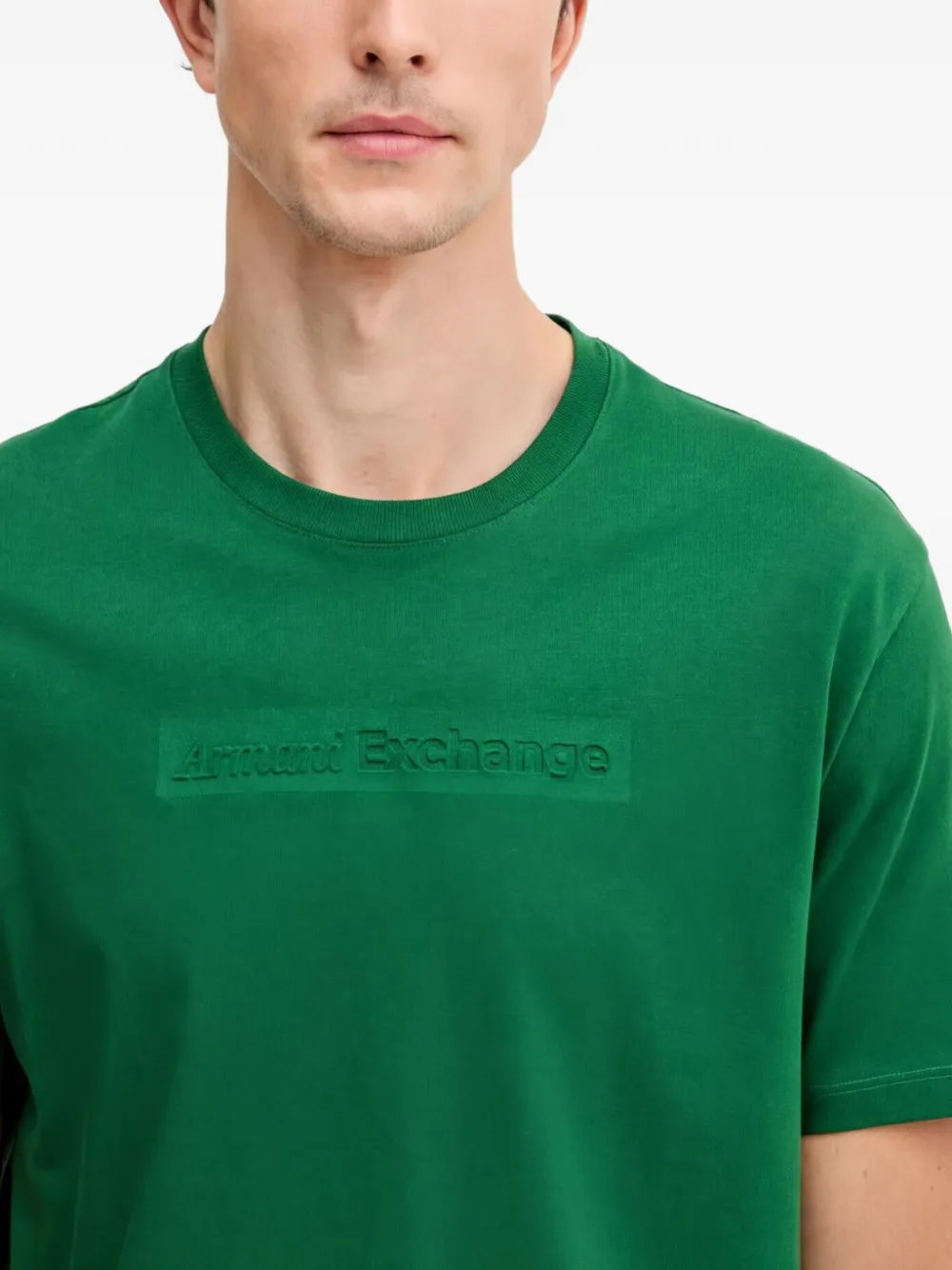 Armani Exchange T-shirt met logo-reliëf Groen