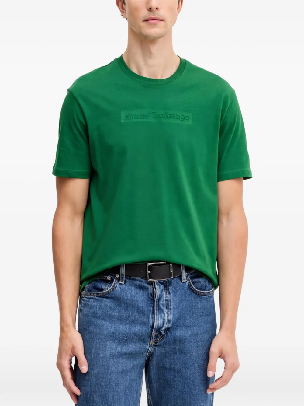 Armani Exchange logo-debossed T-shirt - Verde