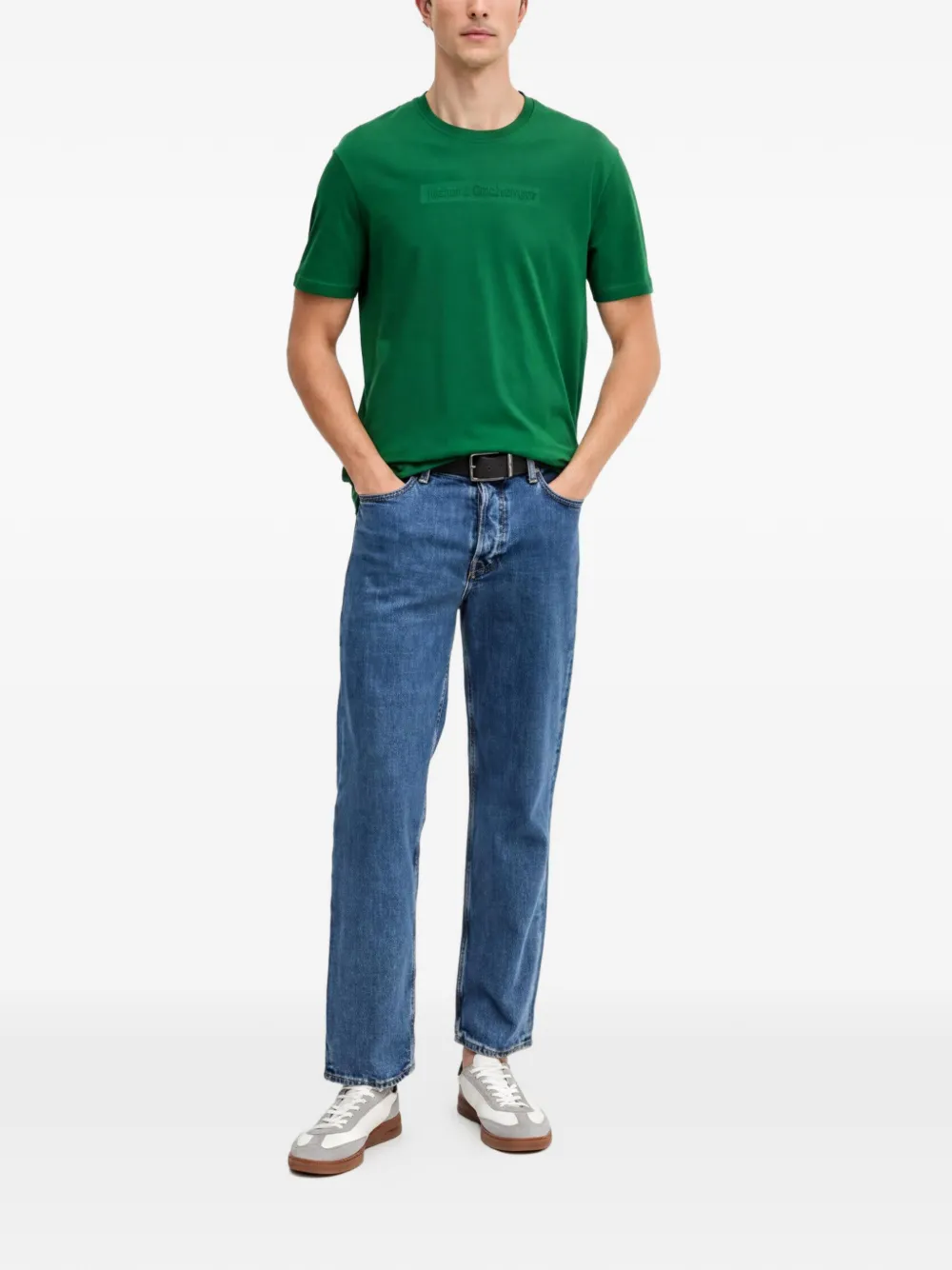 Armani Exchange T-shirt met logo-reliëf Groen