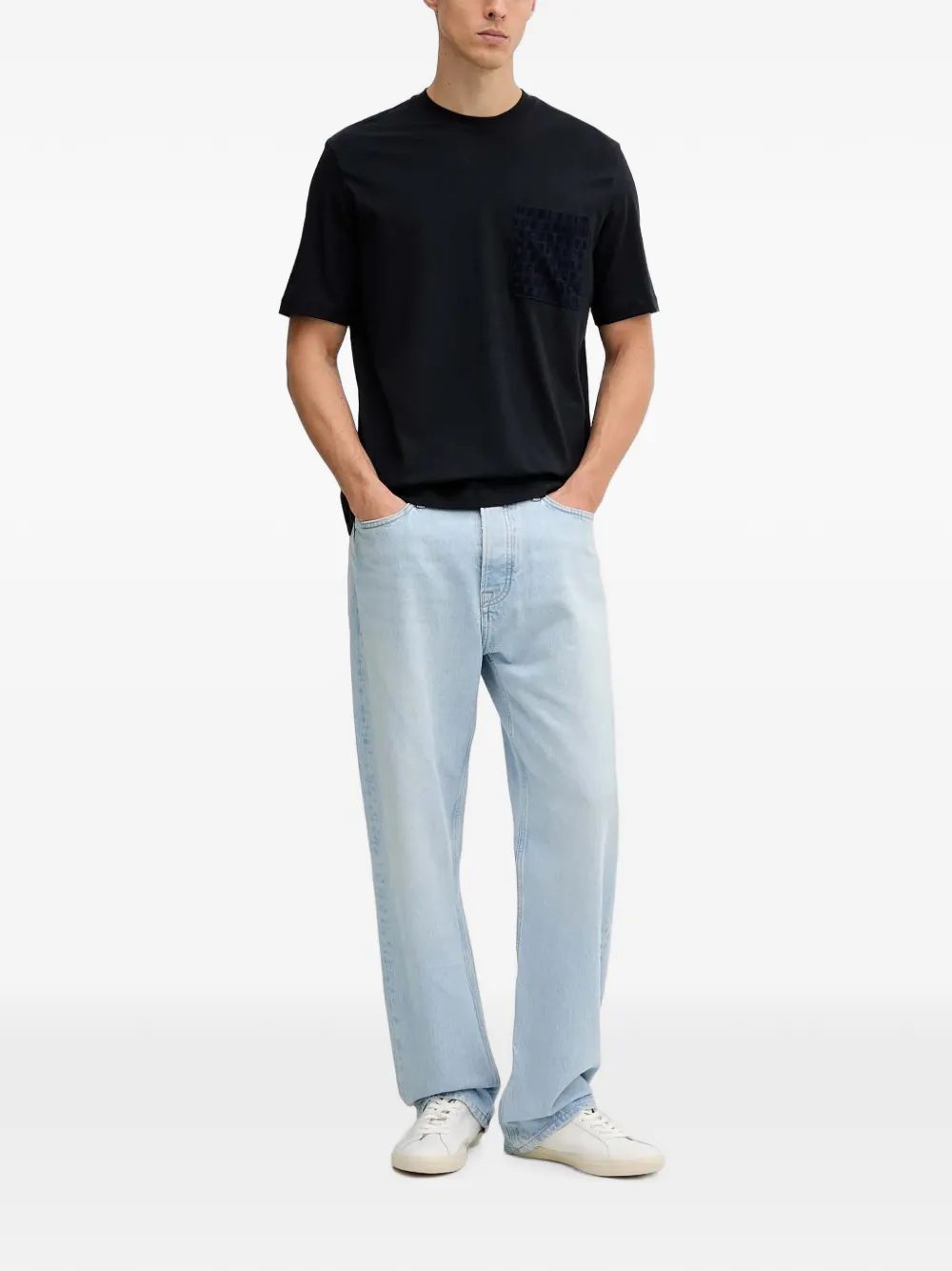 Armani Exchange T-shirt met zak Blauw