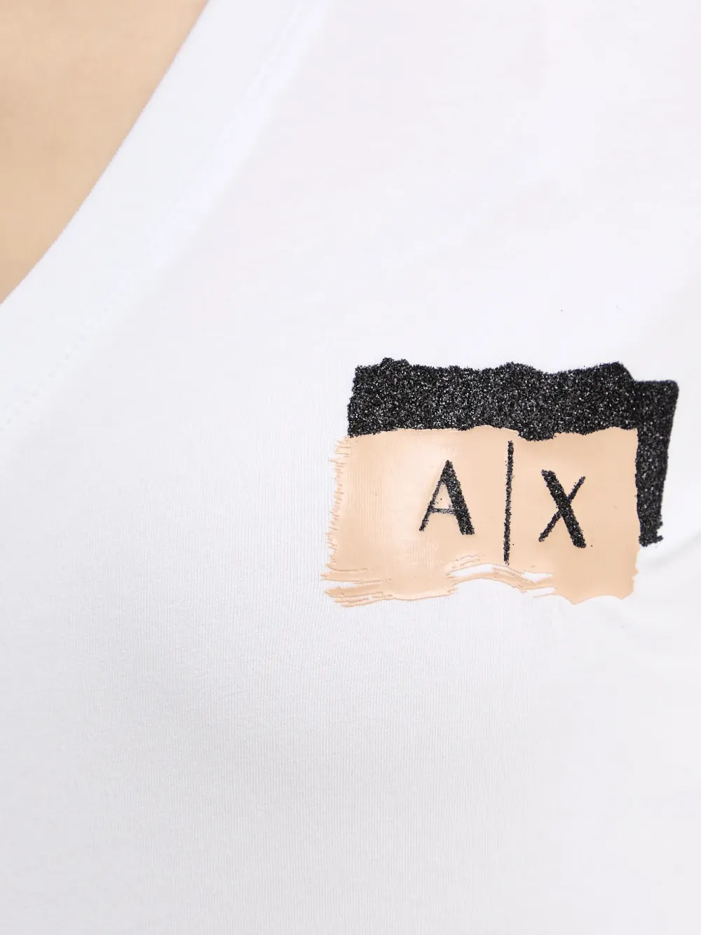 Armani Exchange V-neck T-shirt Wit