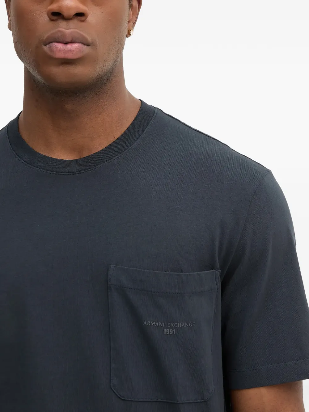 Armani Exchange chest-pocket T-shirt Blauw