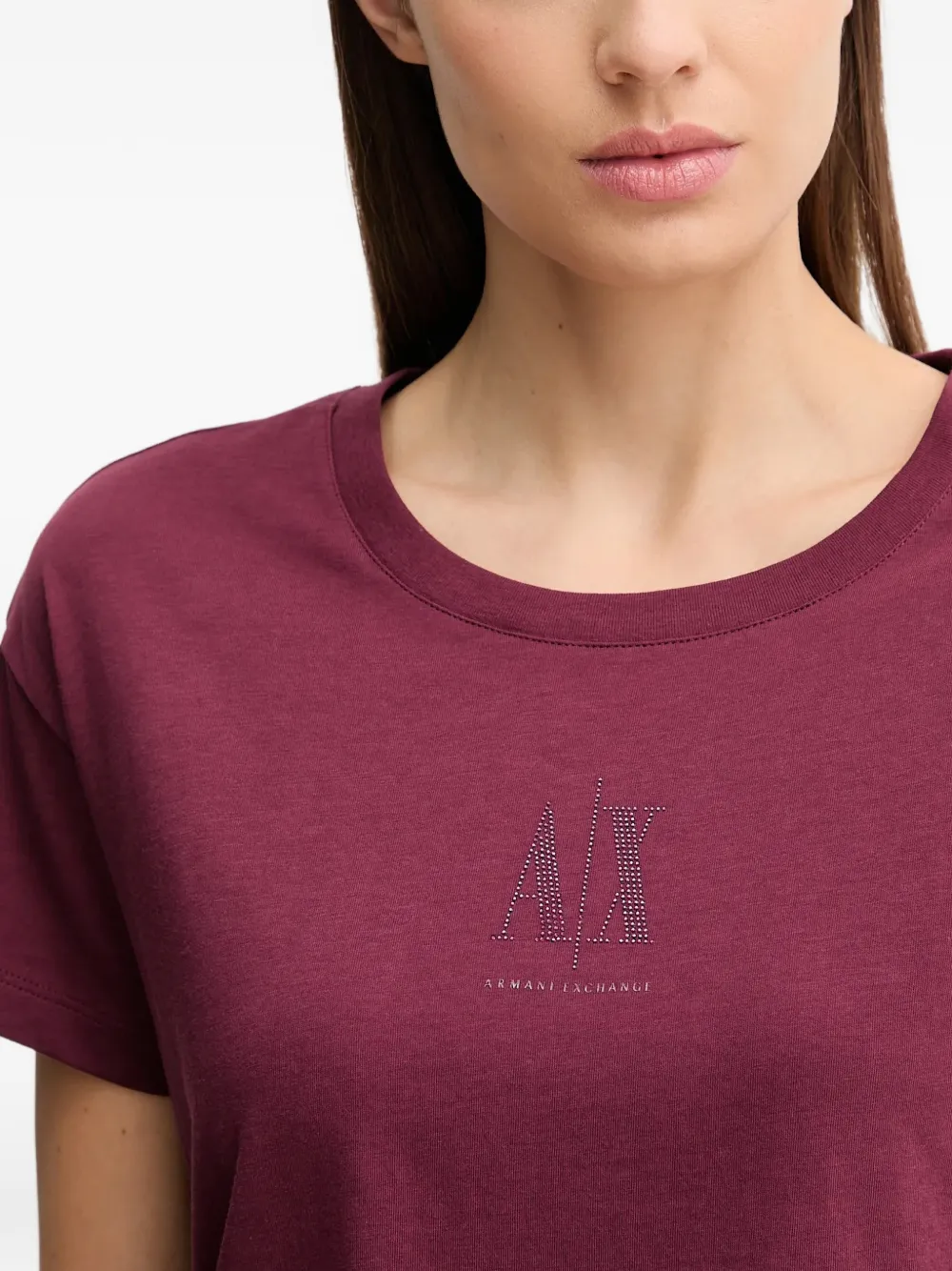 Armani Exchange T-shirt verfraaid met logo Paars