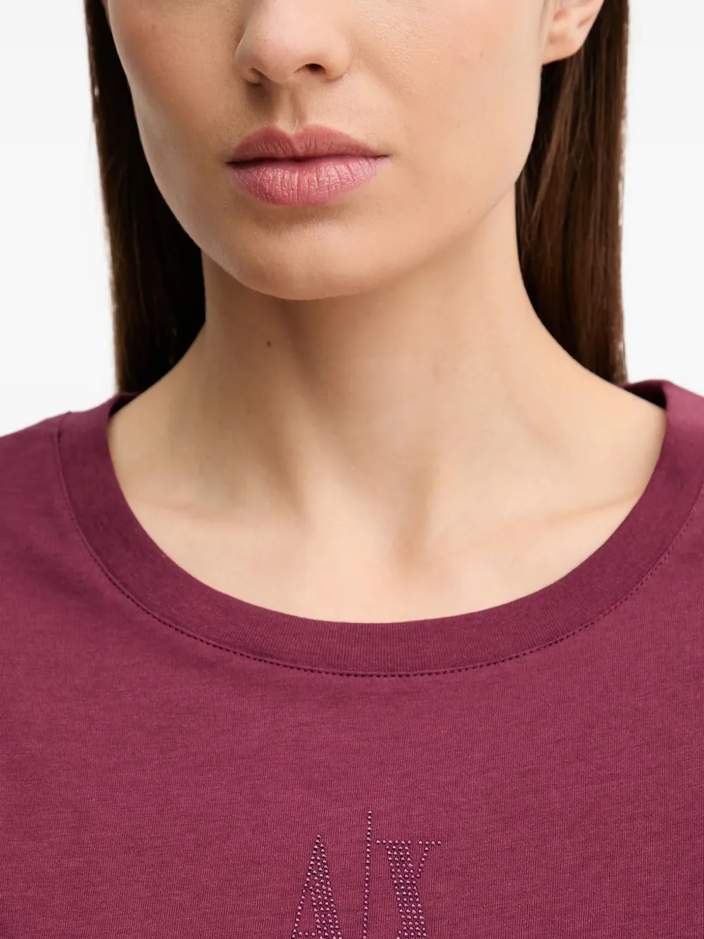 Armani Exchange T-shirt verfraaid met logo Paars