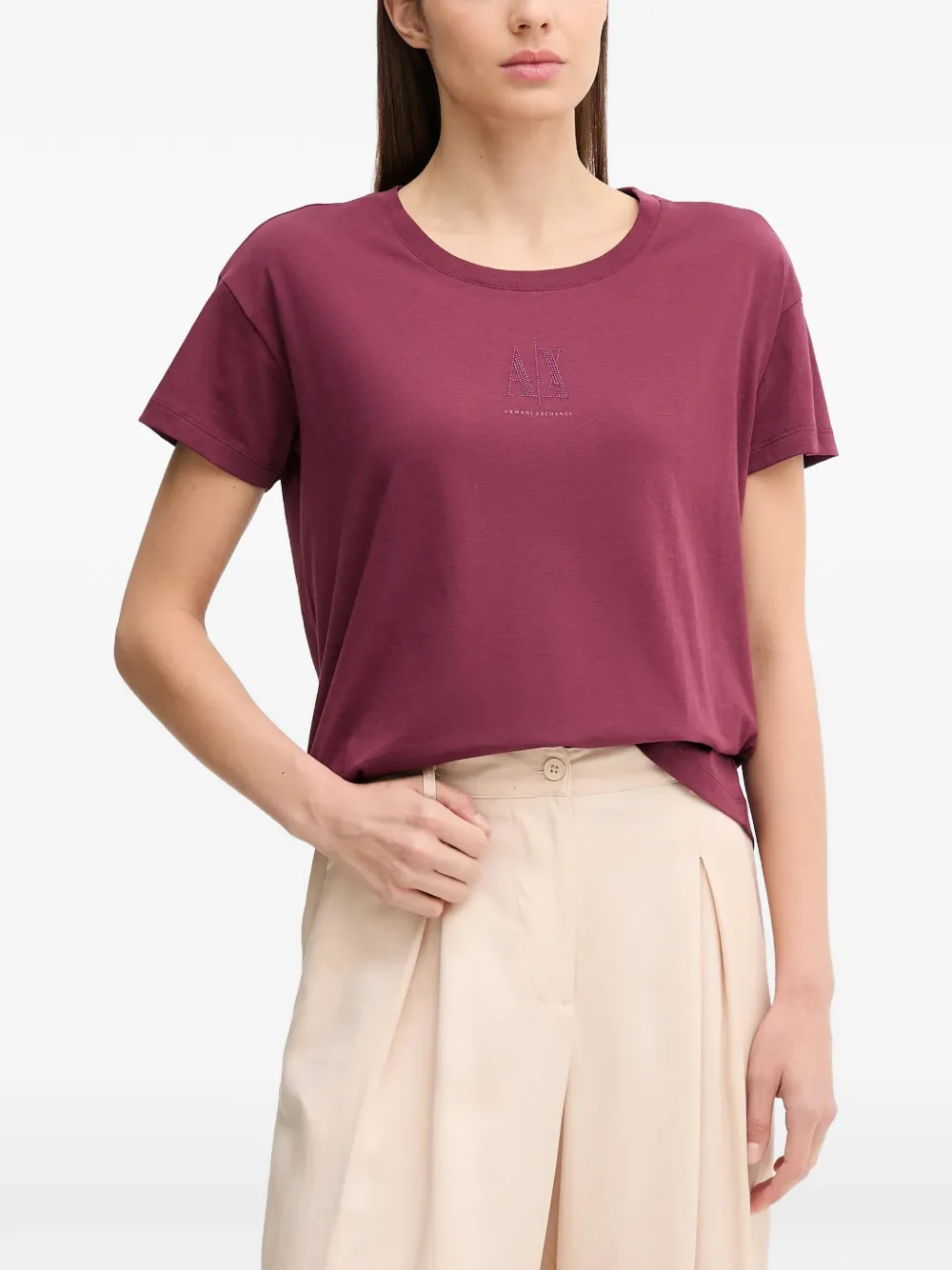 Armani Exchange T-shirt con decorazione - Rosso