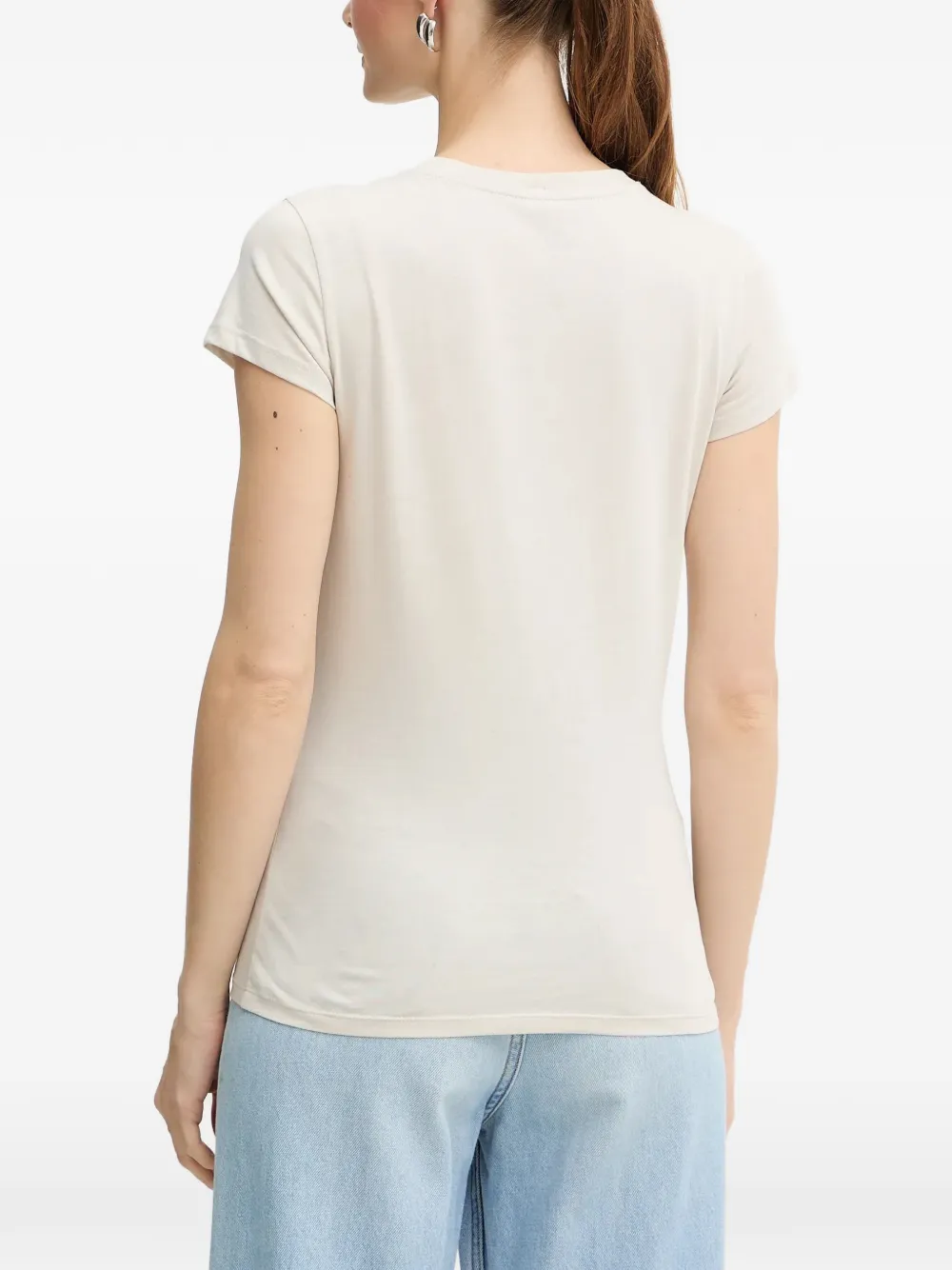 Armani Exchange T-shirt met logodetail Beige