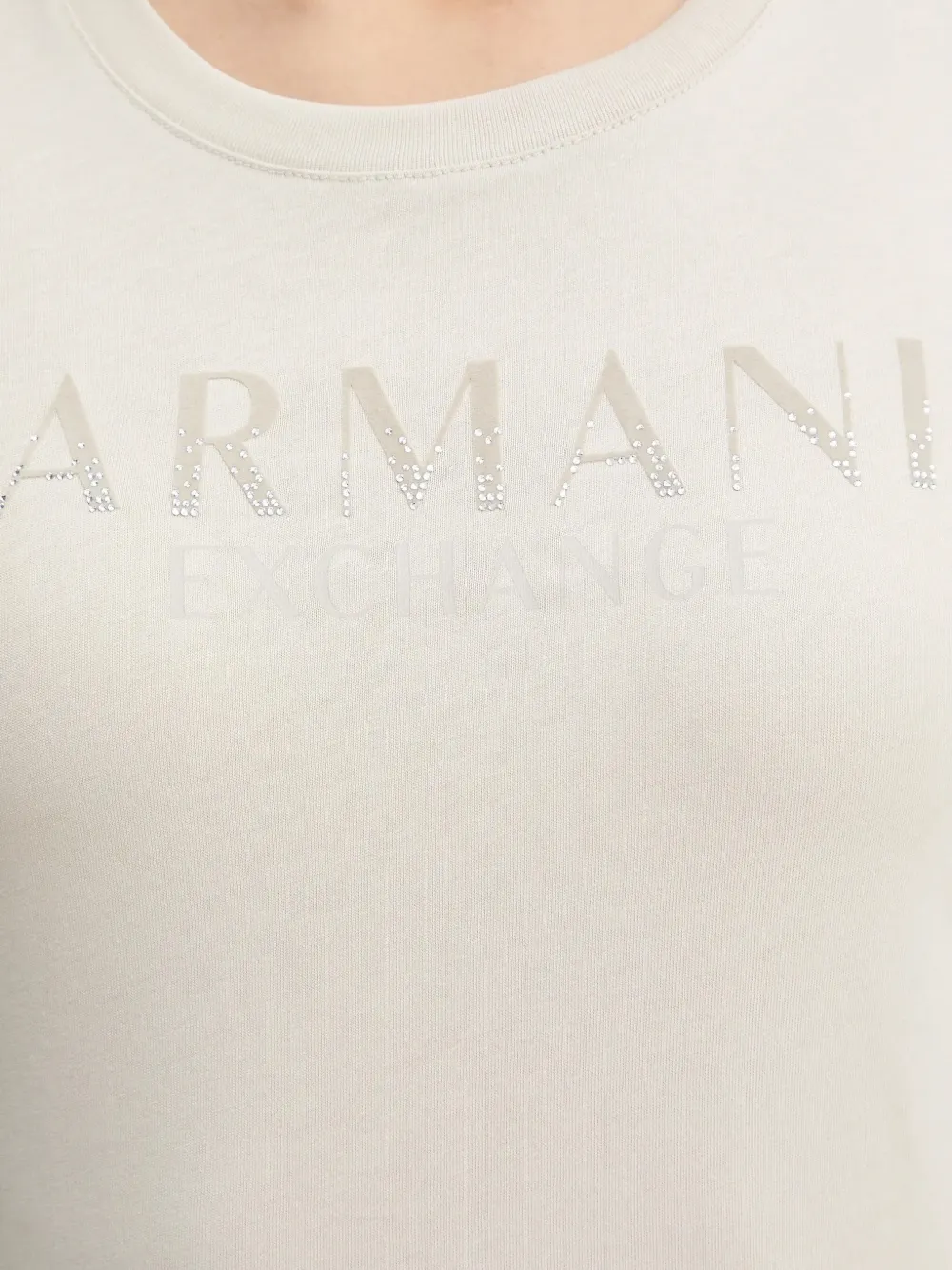 Armani Exchange T-shirt met logodetail Beige