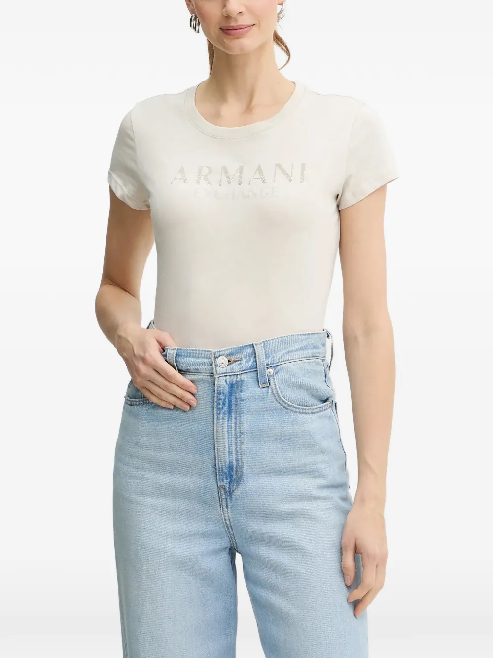 Armani Exchange T-shirt con logo - Toni neutri