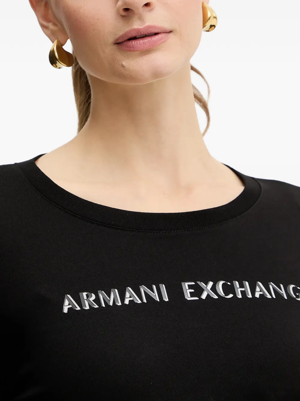 Armani Exchange T-shirt met lange mouwen Zwart