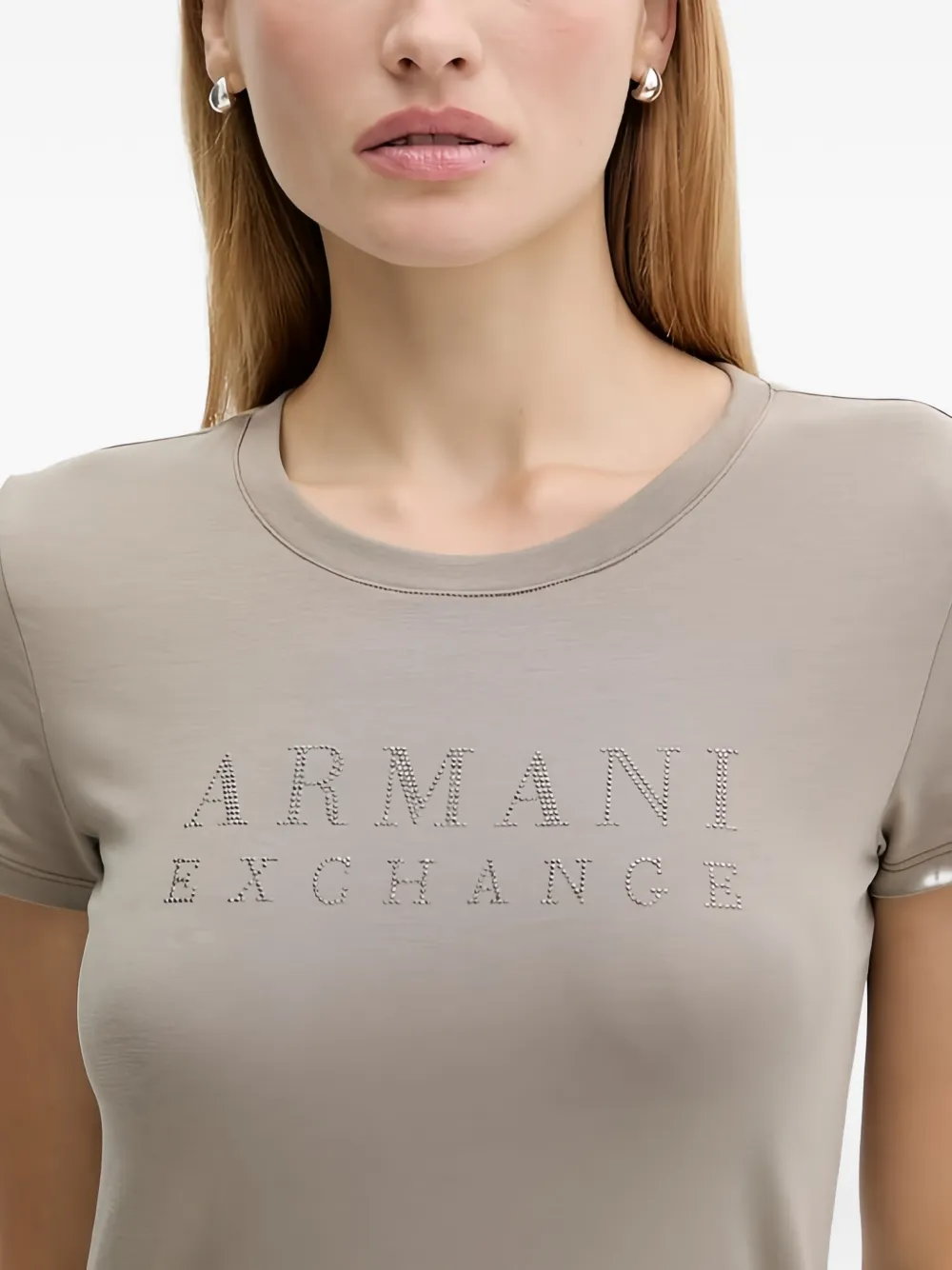 Armani Exchange T-shirt met logo Bruin