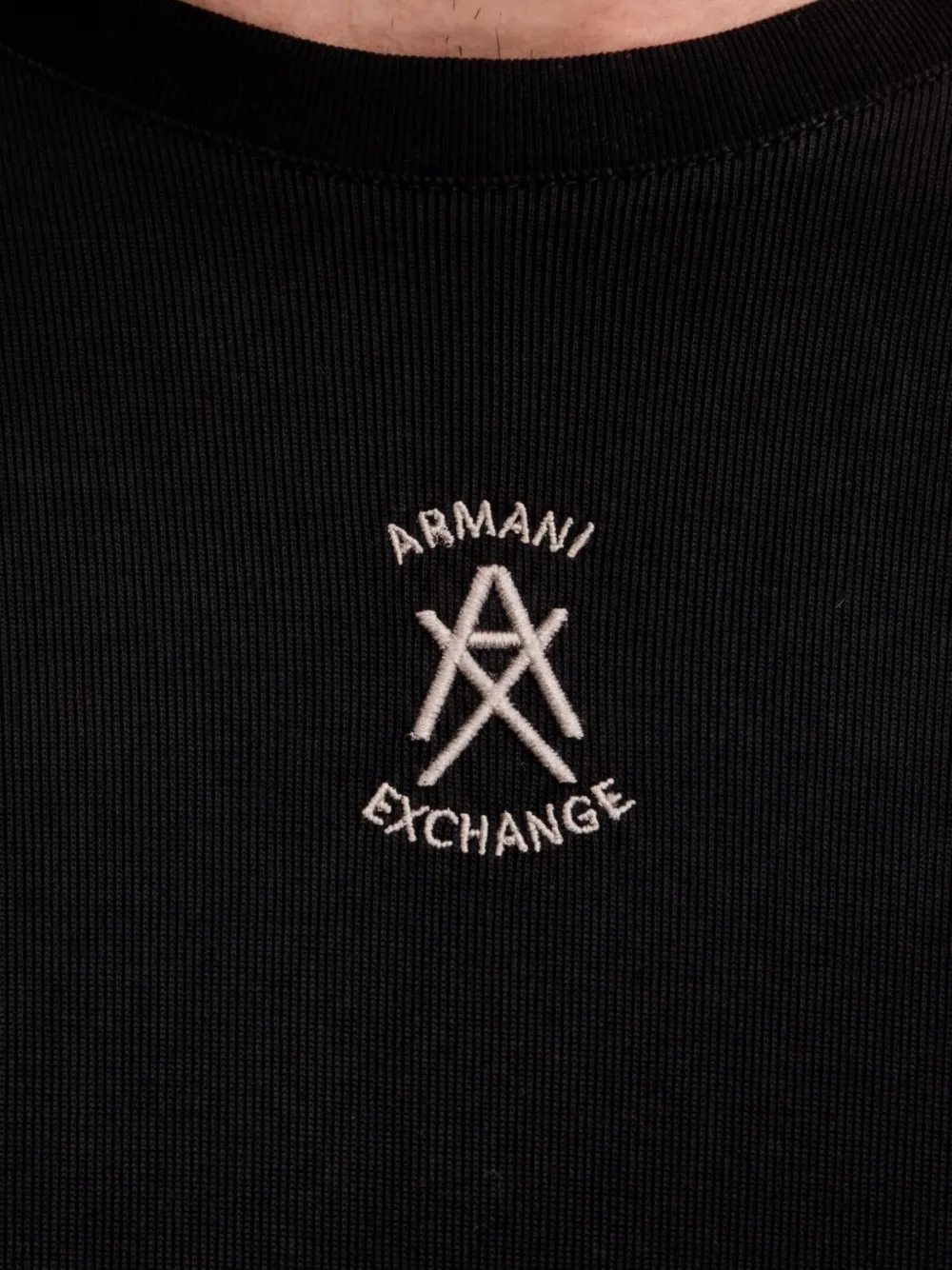 Armani Exchange T-shirt met ronde hals Zwart
