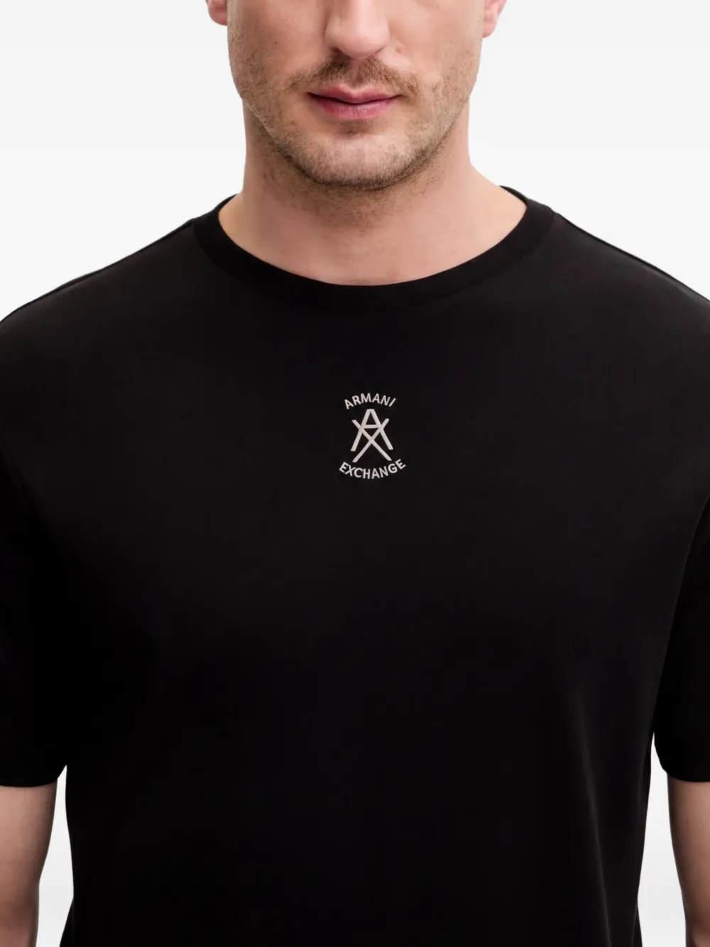 Armani Exchange T-shirt met ronde hals Zwart