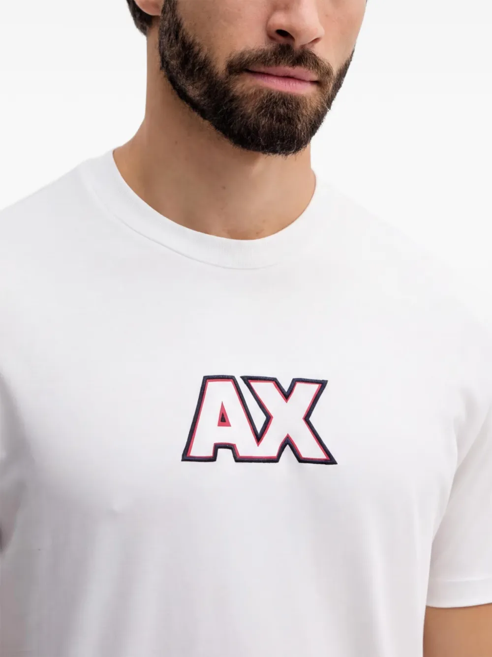 Armani Exchange T-shirt met geborduurd logo Wit